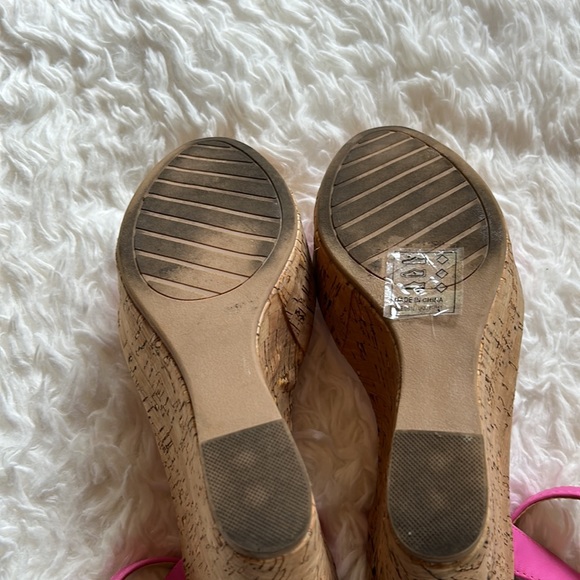 Qupid Pink Strappy Wedge Sandals - Picture 7 of 7